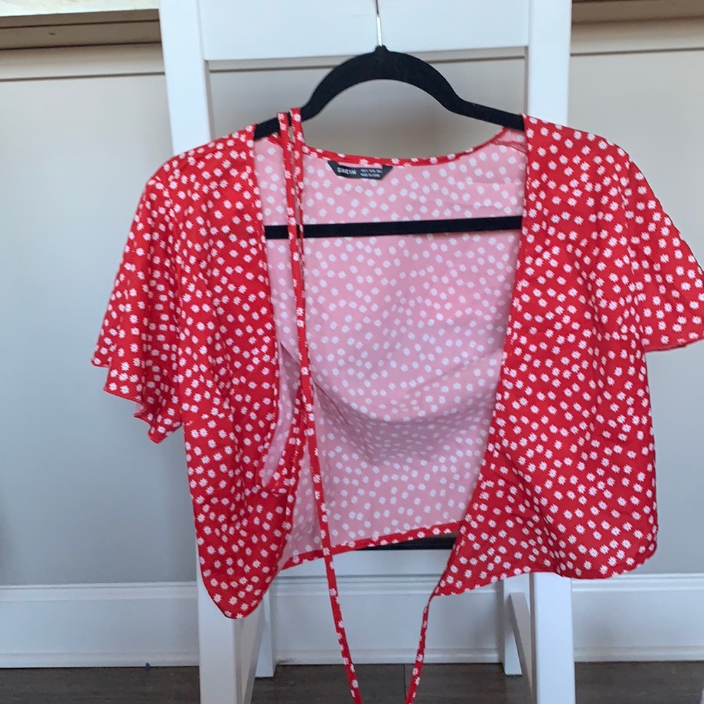 Shein wrap floral shirt